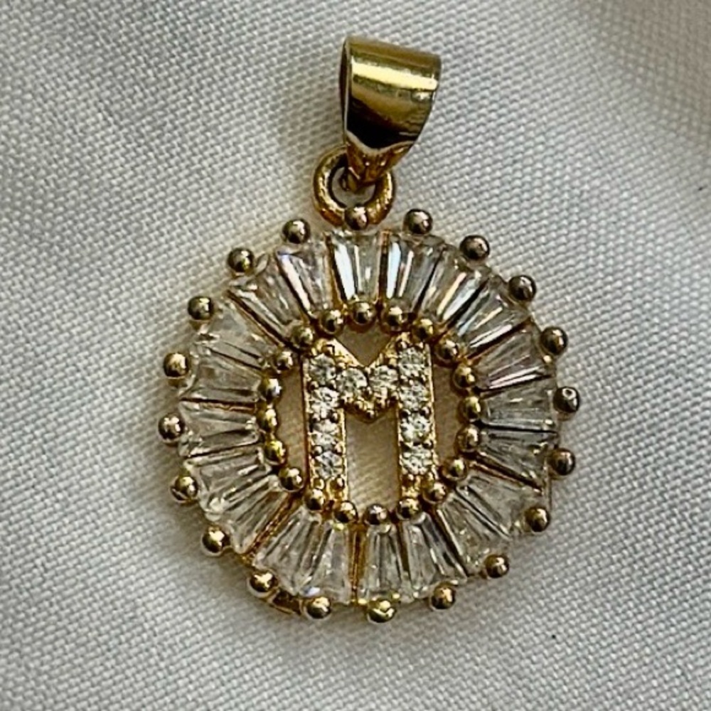 Gold M Initial Pendant Necklace